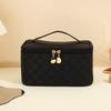 Simple checkerboard cosmetic bag women's high-end sense large-capacity storage bag waterproof portable travel toilet bag