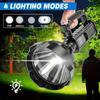 Large LED Flashlight with Foot Support for Convenient Installation, Night Safety Lighting, Home Emergency 4 Modes Suitable for Construction Sites