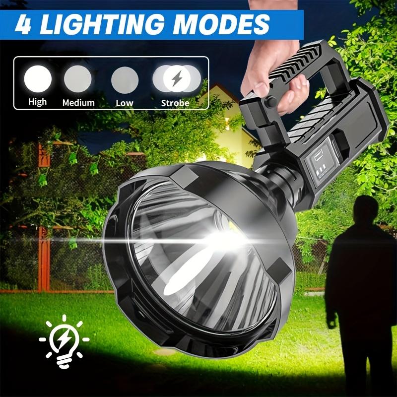 Large LED Flashlight with Foot Support for Convenient Installation, Night Safety Lighting, Home Emergency 4 Modes Suitable for Construction Sites