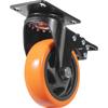Caster Wheels, 4-inch Swivel Plate Casters, Set of 4, with Security A/B Locking No Noise PVC Wheels, Heavy Duty 350 lbs Load Capacity Per Caster,