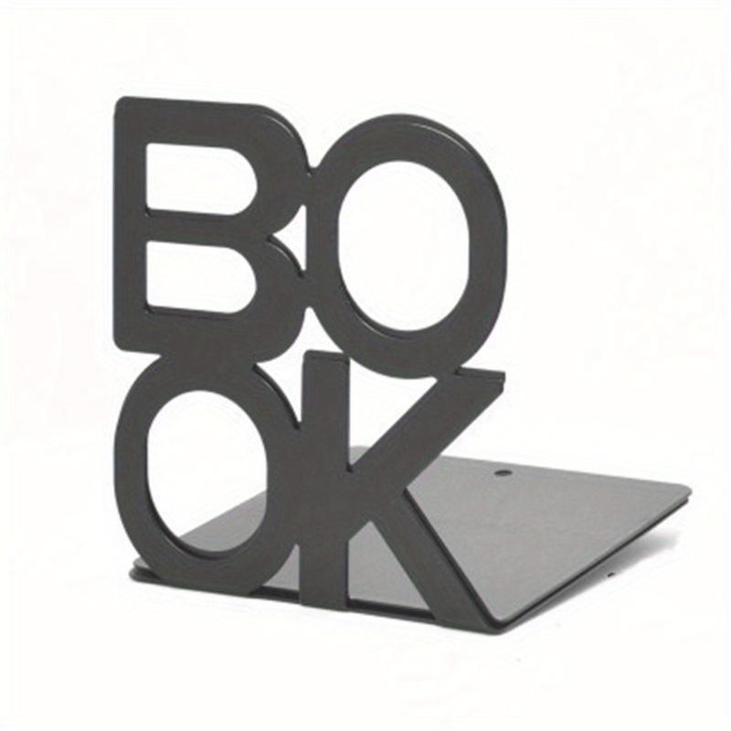 2pcs Bookend Book Stand Support Sample Bookend Iron Desktop Art Non Slip Rack Shelf Holder School Stationery Office Accessories