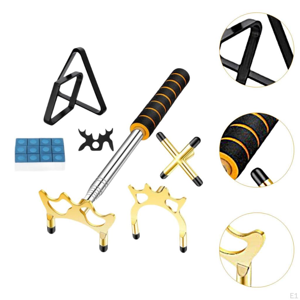 Billiard Bridge, Retractable Pool Stick, Snooker Cue Bridge Rest with Head for