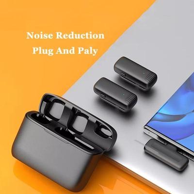 Mini Portable Noise Reduction Wireless Lavalier Microphone One To Two Vlog Audio Video Recording Microphone For IOS Android Type-C Plug-and-Play
