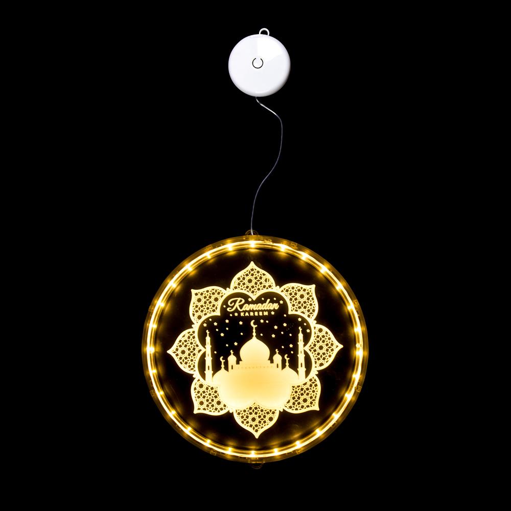 Ramadan Window Lights Eid Mubarak Decorations Moon Star Warm Lights Muslim Decorations for Door Home Eid Al Fitr Party Supplies