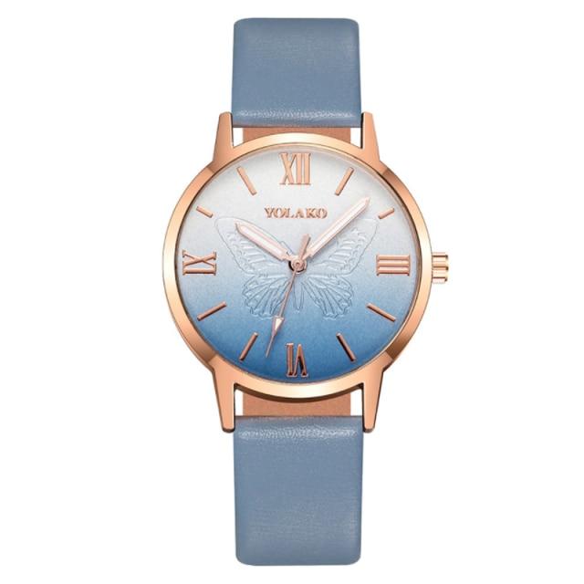 

Новые женские часы, бестселлеры, модные креативные 3D циферблаты с бабочкой, кварцевые наручные часы, повседневные часы с кожаным ремешком