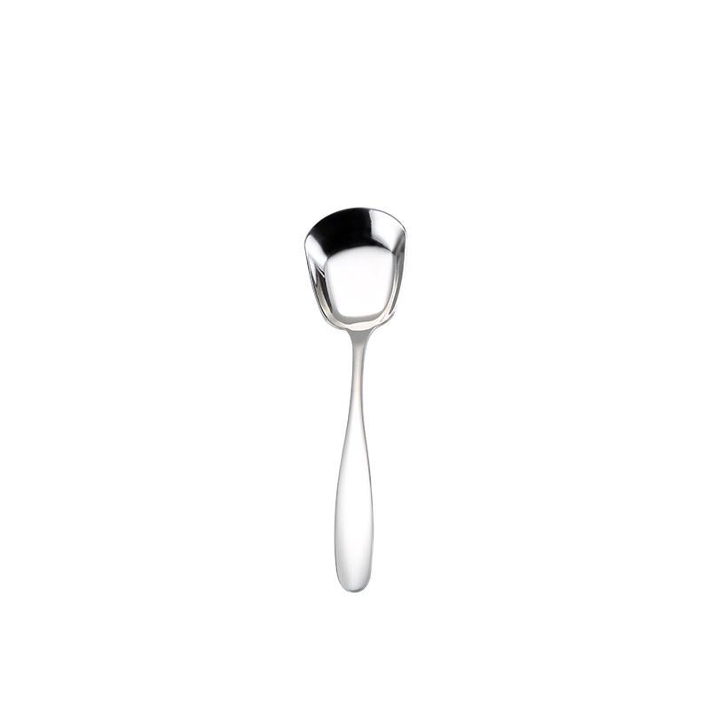 

304 Stainless Steel Flat Bottom Spoon with Long Handle - Ideal for Soup, Adults, and Children