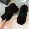 2026New High Heels Women's Cotton Slippers Fur Platforn Casual Warm Mules Shoes Fashion Short Plush Winter Snow Boots Para Mujer