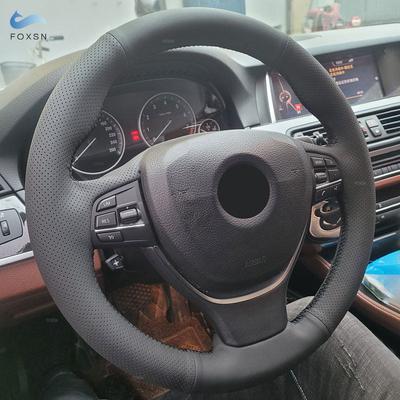 Braid Steering Wheel Cover For BMW 5 6 7 Series F10 F07 F06 F12 F13 F01 F02 520i 528i 730Li 740Li Perforated Microfiber
