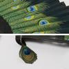 Vintage Feathered Pattern Handheld Fan Wood Folding Fan Vintage Folding Hand Fan for Women Weddings and Dance Parties