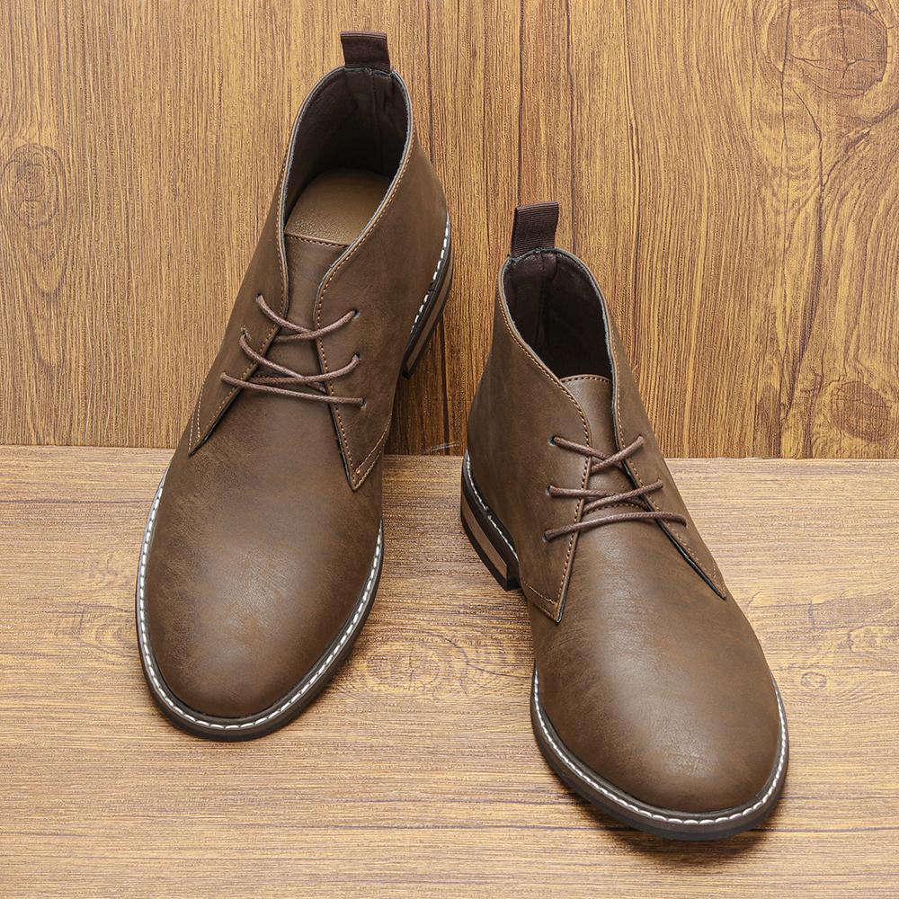 Retro Übergröße Desert Boots Herren Stiefeletten Marke Bequeme Lederstiefel für Herren