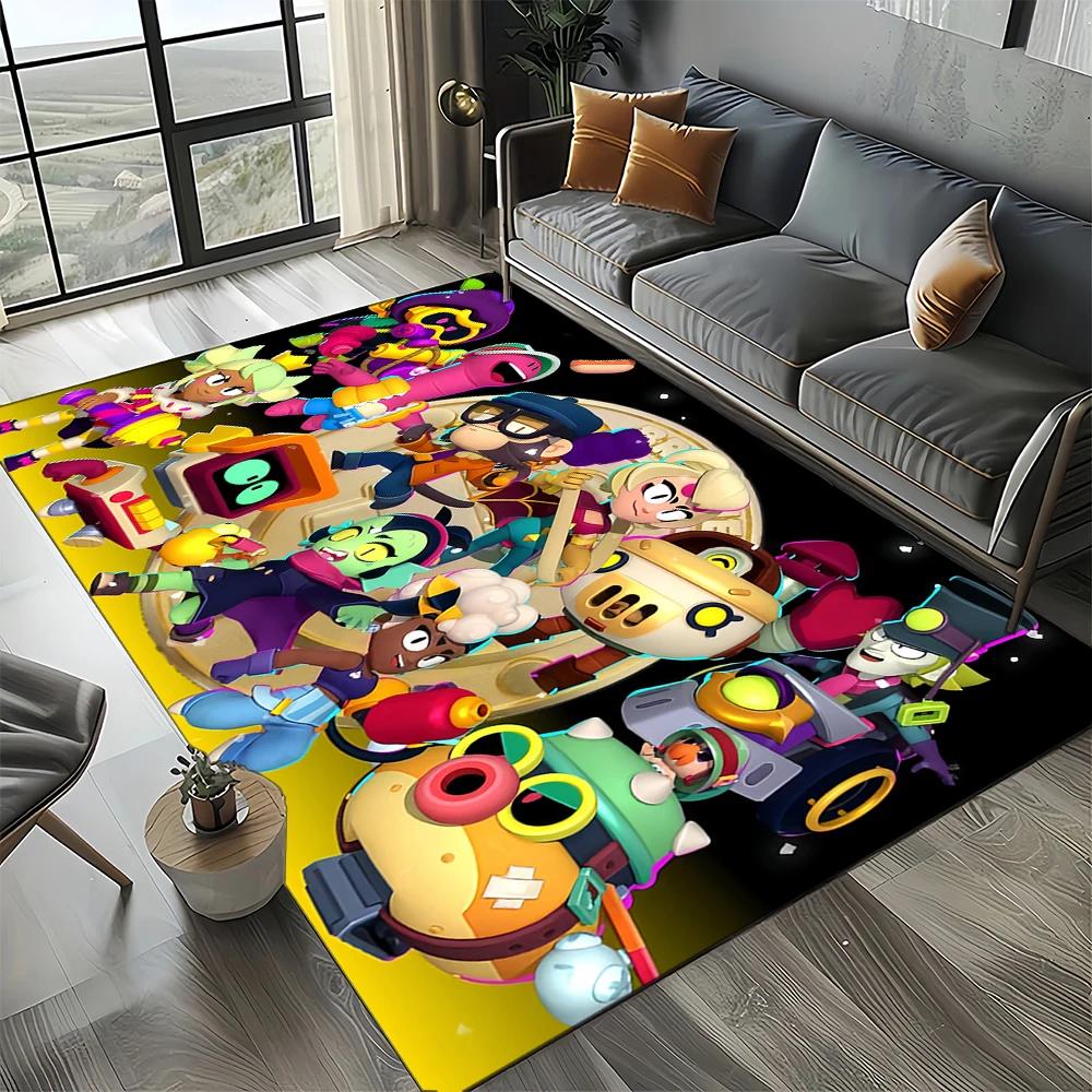 Cartoon 27 Style New Brawlls 3D Game Carpet Rug for Living Room Bedroom Home Sofa Decoration,Kids Play Non-slip Floor Mat