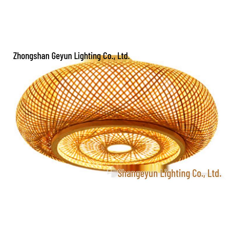 Zen Tea Room Bamboo Art LED Retro Ceiling Light for Homestay or Balcony