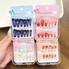 Pegatinas de Uñas Portátiles de Dibujos Animados para Niñas - Estilo Largo Blanqueador de Uñas, Nuevo Diseño 2026 para Uñas de Niñas Medianas y Grandes