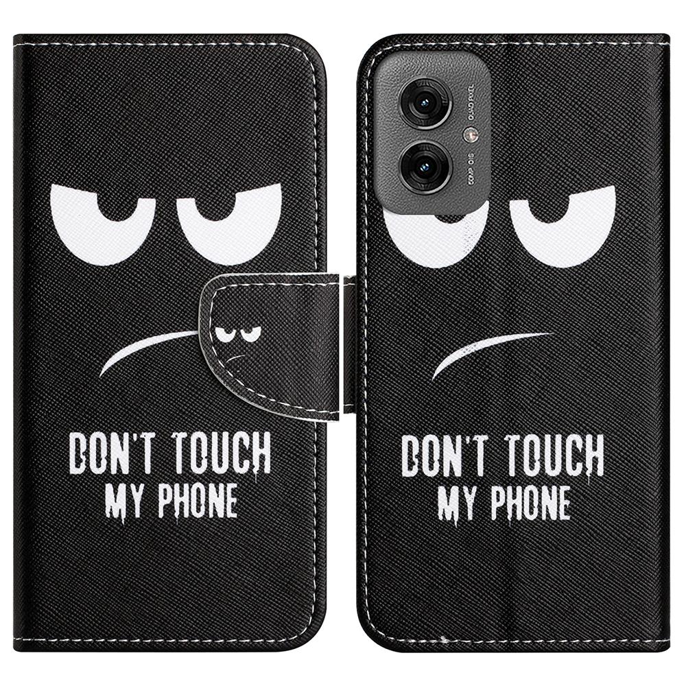 For Motorola Moto G55 5G Case Cross Texture Leather Phone Cover Pattern Printing