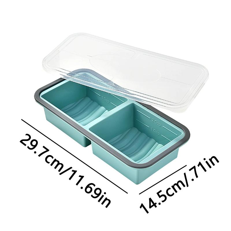 1pc Silicone Freezer Tray with Lid - Durable Kitchen Storage for Soup, Broth & Sauces Food Container Freezing Tray