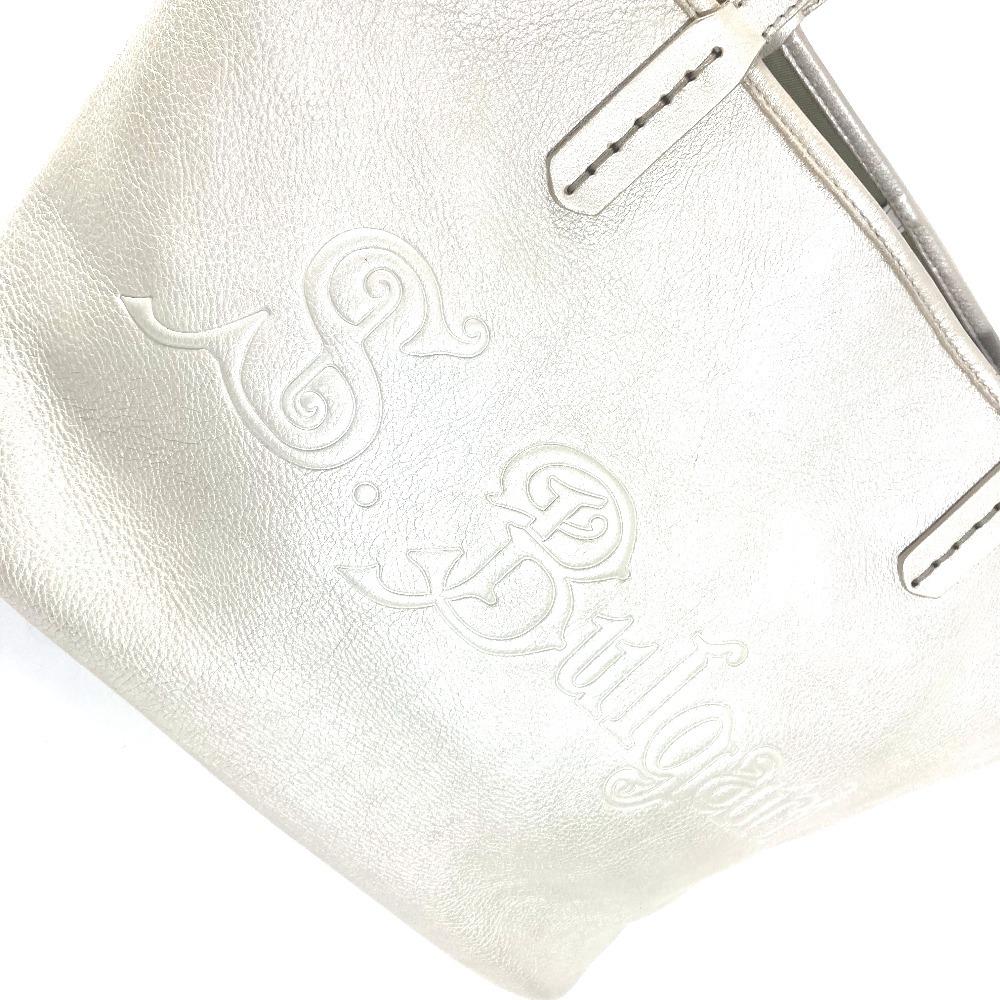 BVLGARI S.bulgari logo Sotirio Shoulder Bag Tote Bag Leather Silver