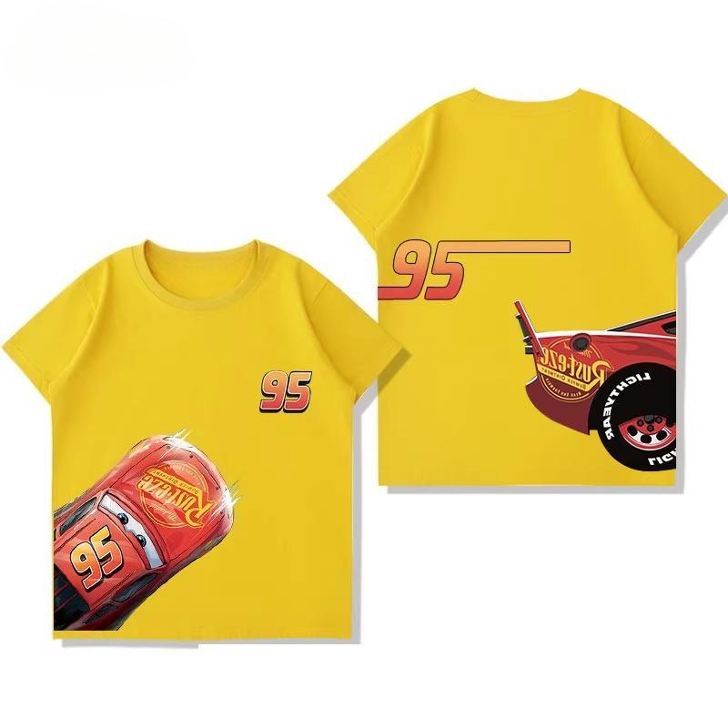 2026 Potdemiel Summer New  Lightning McQueen Kids Cotton T-Shirt, Comfortable and Breathable for Boys and Girls Tops