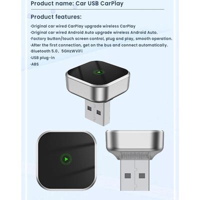 Mini 2 In 1 Ai Box Wired To Wireless CarPlay & Android Auto Adapter 5Ghz WiFi USB Dongle Plug & Play For Car With Wired CarPlay