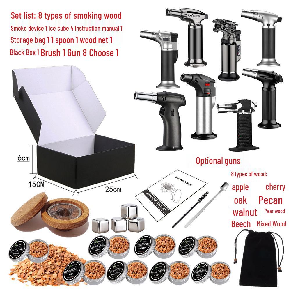 Oak Wood Cocktail Smoker Kit with Wood Chips and Lid