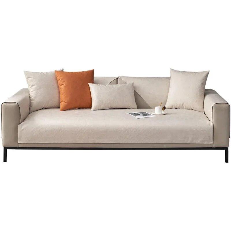 Wodoodporny Pokrowiec na Sofę z Tkaniny Technologicznej Uniwersalny na Wszystkie Sezony Jednolity Kolor Antypoślizgowy