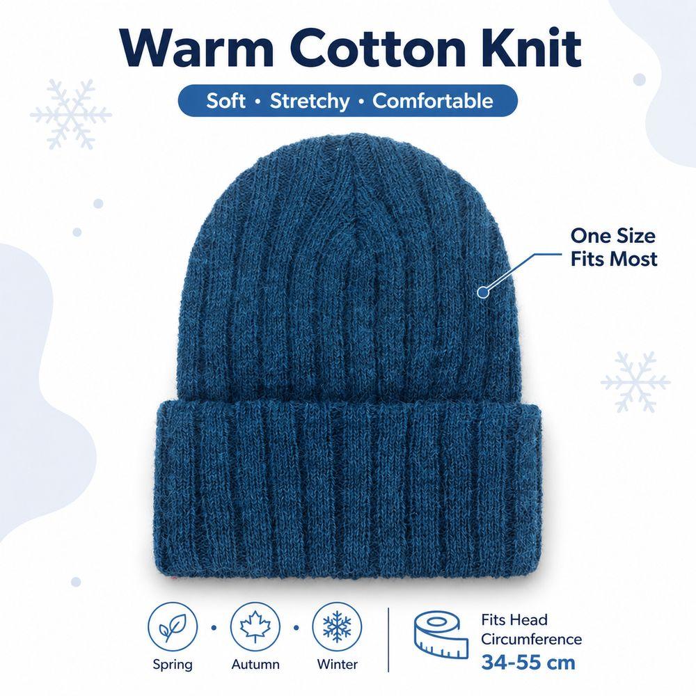 Solid Color Kids Knitted Beanie Hat Cat Ear Embroidered Bonnet Fashion Winter Cap For Children