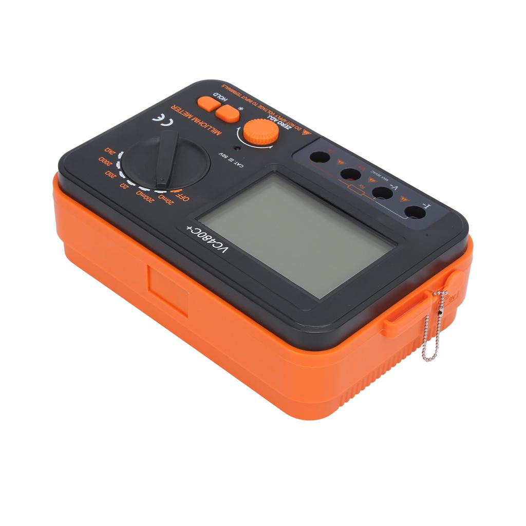 VC480C 0.01m Ohm 2k Ohm  6Gear Digital Milliohmmeter 4Wire Measurement DC Low Resistance Tester
