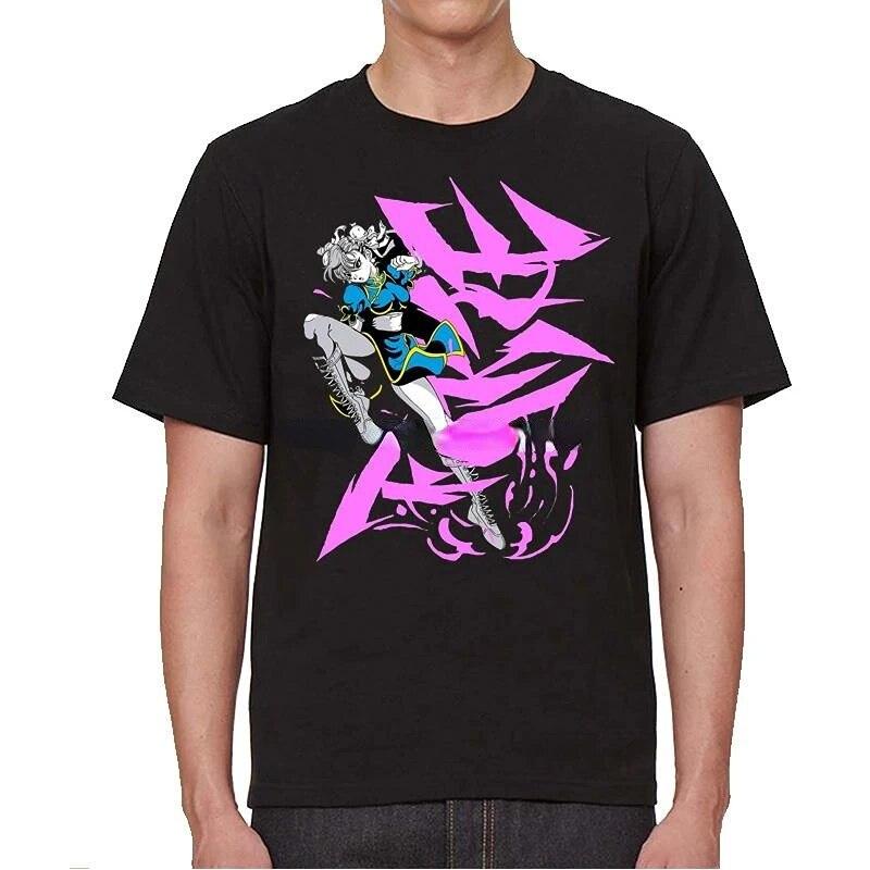 Street Fighter Chun Li Print T-Shirt Fashion Street Style Unisex Women Funny Tshirt Short Sleeve Summer Tops Harajuku Streetwear