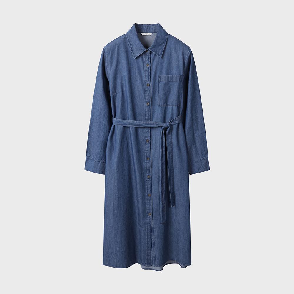 TOPTEN Women'S) Denim Shirt Long Sleeve Dress_Msf202010