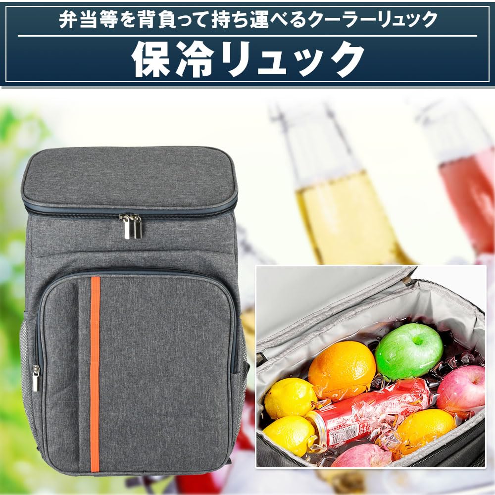 Insulated Backpack Cooler Large for and Picnics Box, Leak-Proof, Waterproof, Capacity, Shopping, Lunches, (Gray, 20L)