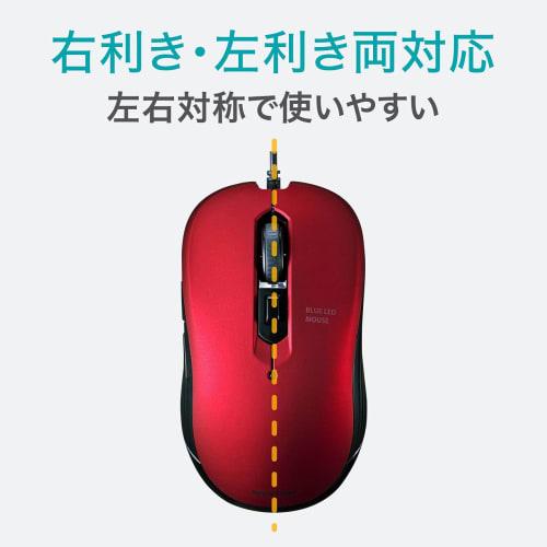 SANWA SUPPLY Drátová USB myš Modrá LED 5 tlačítek Symetrická Střední velikost Červená MA-BL114R