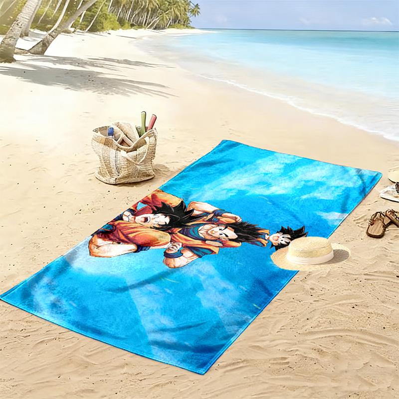 Dragon Ball Aufdruck Strandtuch, Großes Weiches Schnelltrocknendes Handtuch für Strand Camping Schwimmen