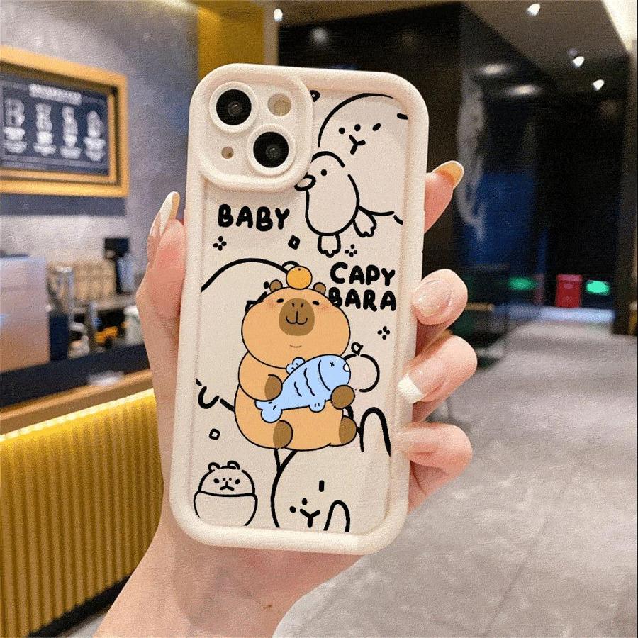 Cute Capybara Phone Case for Realme C35 C30 C55 C67 11 12 C11 C12 C15 C20 C21 C31 GT3 8 7i 8i Narzo50 Capa Cover