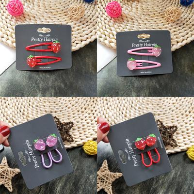Niedliche Neue Glitzernde Erdbeer-BB-Clips Kinder Haarspangen Kinder Kopfschmuck Baby-Clips Haarschmuck Elastische Haarbänder Mädchen Accessoires