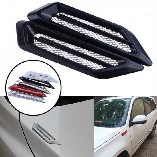Black Car Fender Side Hood Universal Decor Air Flow Vent Sticker Accessories New