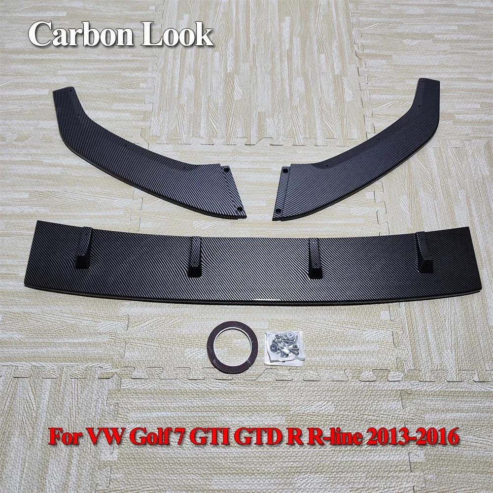 Car Front Bumper Lip Spoiler Splitter Diffuser Protector For VW Golf 7 7.5 MK7 MK7.5 GTI GTD R Rline 2013-2020 Body Kits Tuning