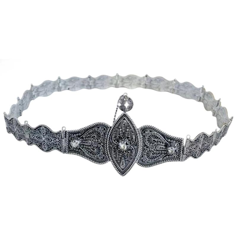 Traditional Caucasian Ethnic Belt Zinc Alloyed Retro Design Waist Sash For Men Women And Kids Fashion Accessory