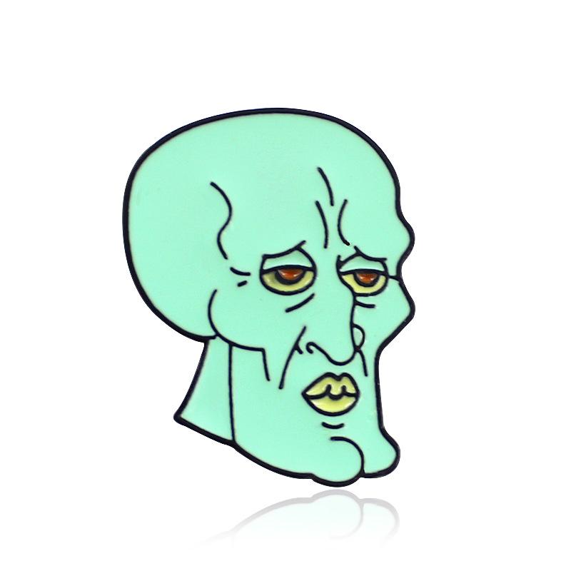 Creative SpongeBob Squidward Jacket Badge