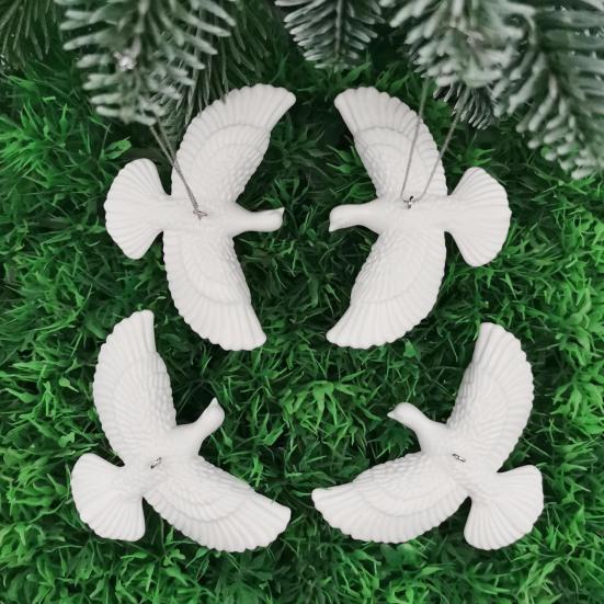 Vánoční ptačí ozdoby Umělý bílý holoubek míru Závěsná dekorace na vánoční stromeček Věnec Sváteční párty dekorace