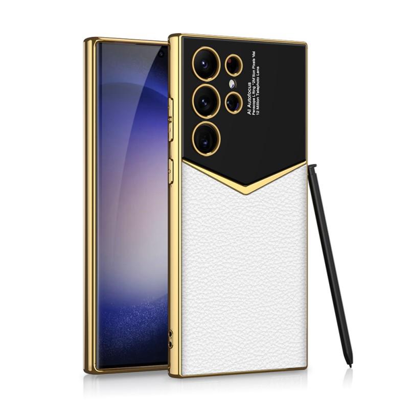 Premium TPU Soft Case Galaxy S23 Ultra Carbon Fiber Texture Leather-Like Finish Shockproof Protection