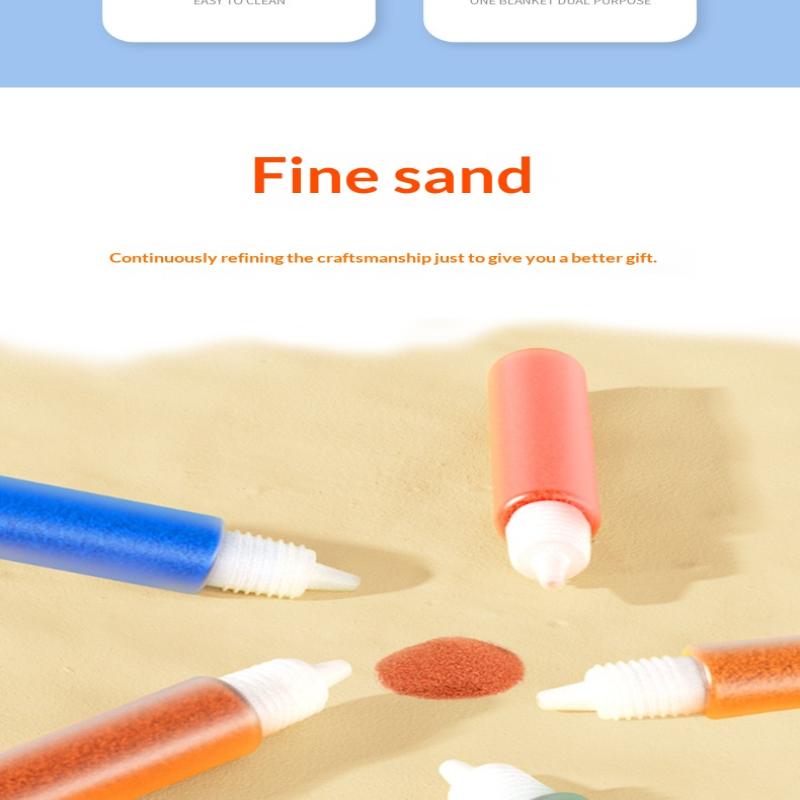 Educational Diy Sand Painting Kit—12 Colors For Kids' Art & Concentration