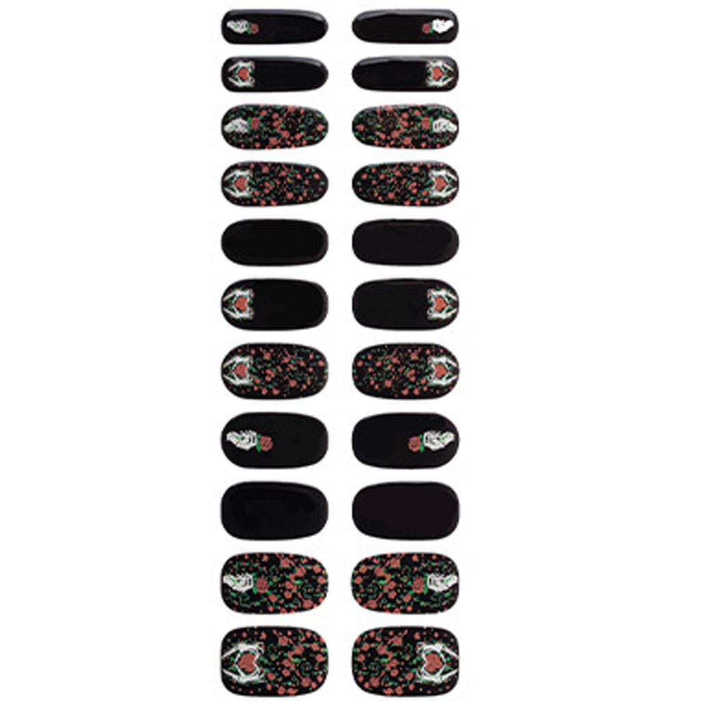 Halloween Nails Stickers Nails Polish Strips Semi Cured Gels Nails Strips Manicures Stickers Full Nails Wrap for Woman