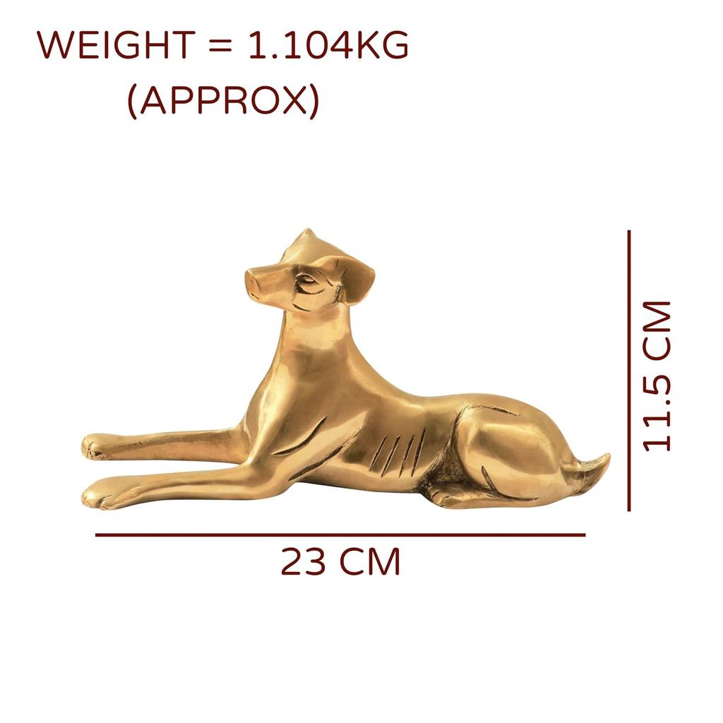 Reines Messing Hundeidol, Vastu Statue für Zuhause & Büro, Religiöses Idol - 11 cm