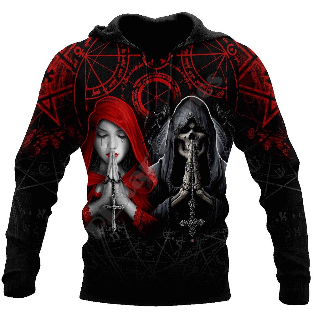 Hanorac pentru bărbați la modă, imprimeu 3D, cu craniu de groază, haine de stradă, pulover Harajuku, jachetă hip hop, bărbați, femei, trening, hanorac supradimensionat