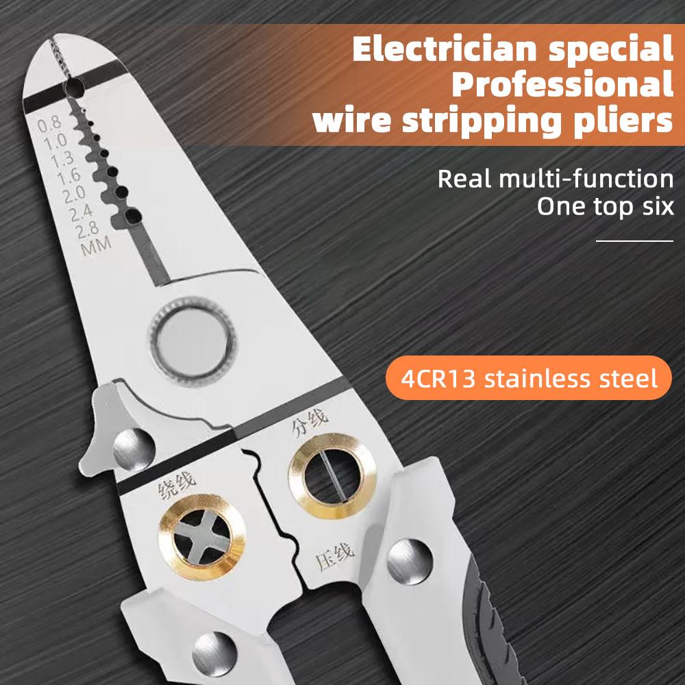Wire Stripper Pliers Electrician Wire Cutters Electric Cable Peeling Multifunctional Wire Winding For Wire Stripping Hand Tools