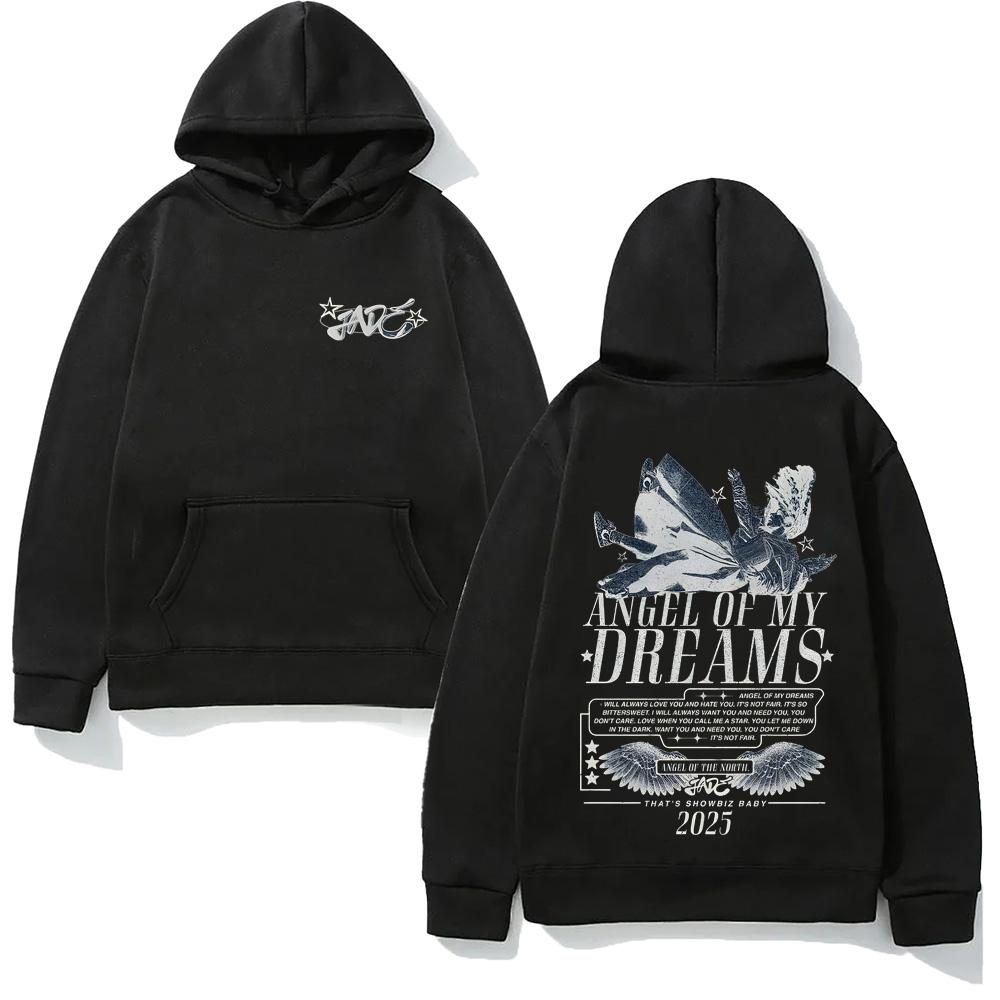 

ANGEL OF MY DREAMS HOODIE Jade Thirlwall New Style Printing Casual Sweatshirt with Pocket Fleece Clothes Unisex Punk Hoody XXL чёрный