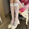 Summer White Mesh Stockings Woman Fashion Sweet JK Thigh High Socks for Women Lolita Style Bowknot Fishnet Over The Knee Socks