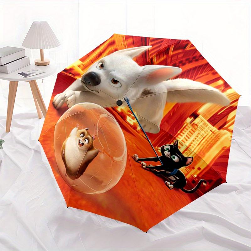 

1pc Disney Bolt Automatic Open/CloseUmbrella-CuteUmbrella with Cute Design, Portable 3-Fold Compact Umbrella for Men & Women, Valentine s Da
