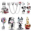 Hot Sell MINISO Disney 925  Silver Animals Mobilization Charms Beads Hot Original Bracelet Trinkets DIY Jewelry Women