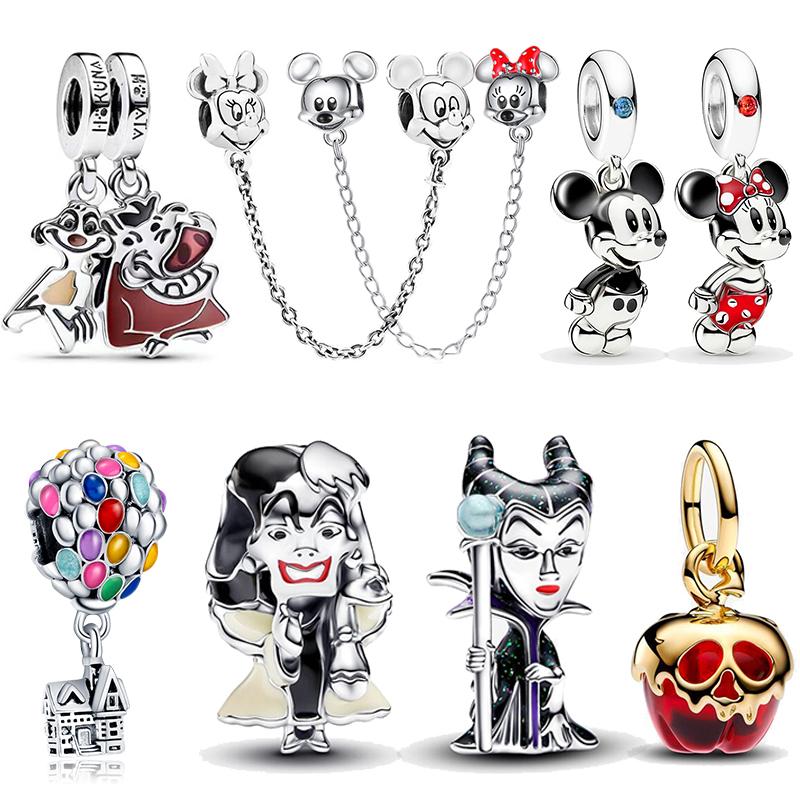 Hot Sell MINISO Disney 925 Silver Animals Mobilization Charms Beads Hot Original Bracelet Trinkets DIY Jewelry Women