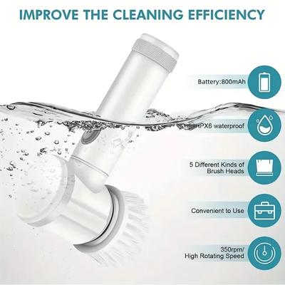 Multi Functional Handheld Wireless Electric Cleaning Brush, Kitchen Dishwashing Brush, Bathroom Sink Tile Electric Cleaning